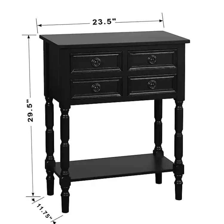 Kirklands Home Wood 4-Drawer Barrett Console Table Black Discount