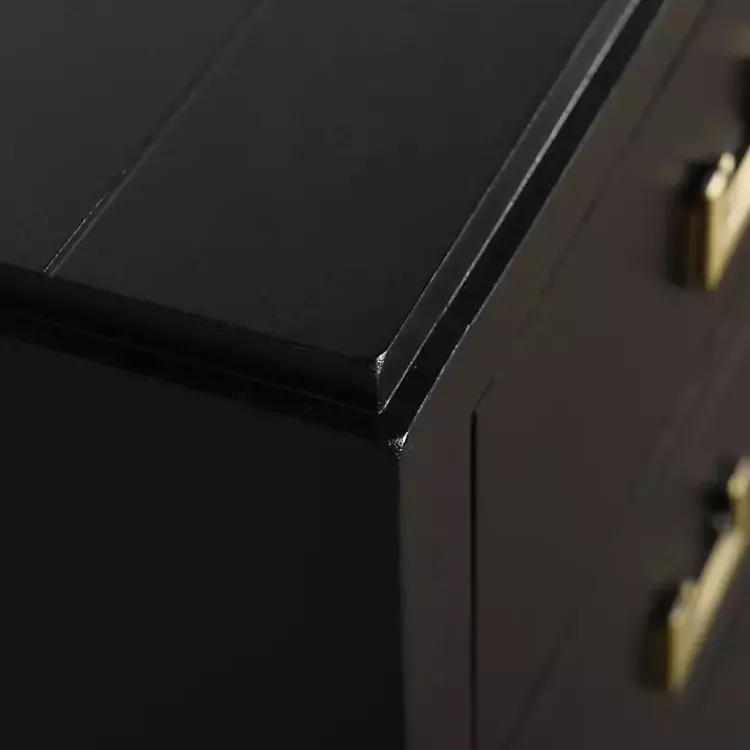 Kirklands Home Wood 3-Drawer Layla Nightstand Black Outlet