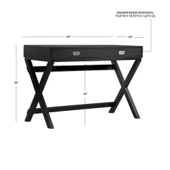 Kirklands Home Wood 2-Drawer Peggy Desk Black Best