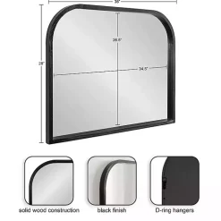 Kirklands Home Wood Frame Arch Wall Mirror Black Clearance