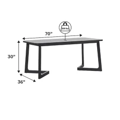 Kirklands Home Wood Geometric Legs Dining Table Black Outlet