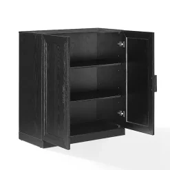 Kirklands Home Wood Grain Stackable Storage Cabinet Black Best