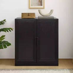 Kirklands Home Wood Grain Stackable Storage Cabinet Black Best