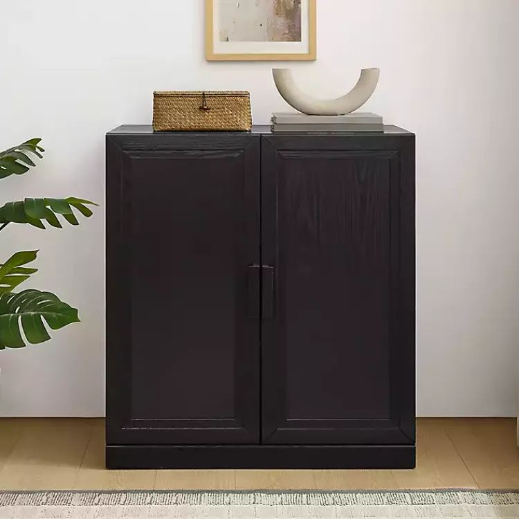 Kirklands Home Wood Grain Stackable Storage Cabinet Black Best