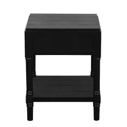 Kirklands Home Wood Layla Accent Table Black Hot