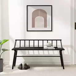 Kirklands Home Wood Low Back Spindle Bench Black Online