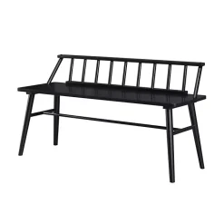 Kirklands Home Wood Low Back Spindle Bench Black Online