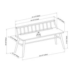 Kirklands Home Wood Low Back Spindle Bench Black Online
