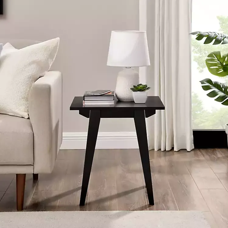 Kirklands Home Wood Minimalist Accent Table Black New