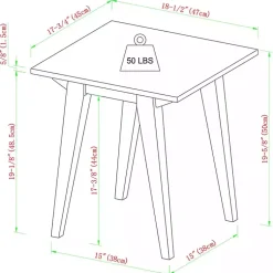 Kirklands Home Wood Minimalist Accent Table Black New