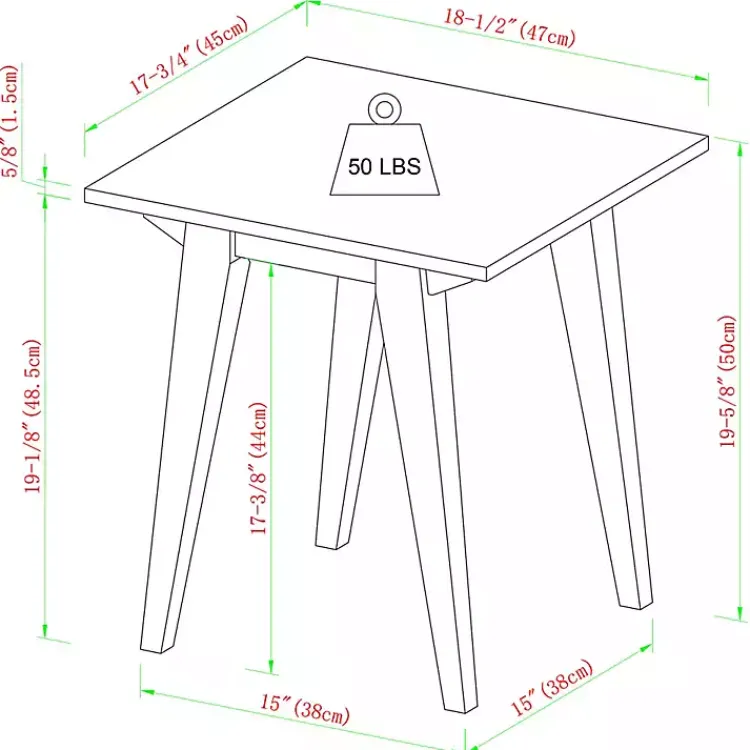 Kirklands Home Wood Minimalist Accent Table Black New