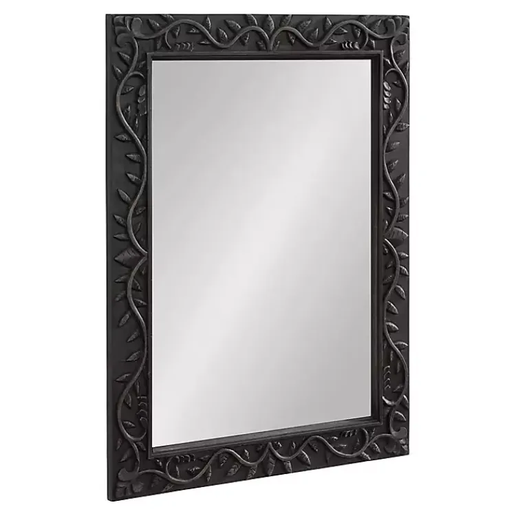 Kirklands Home Wood Ornate Carved Wall Mirror Black Best