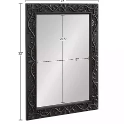 Kirklands Home Wood Ornate Carved Wall Mirror Black Best