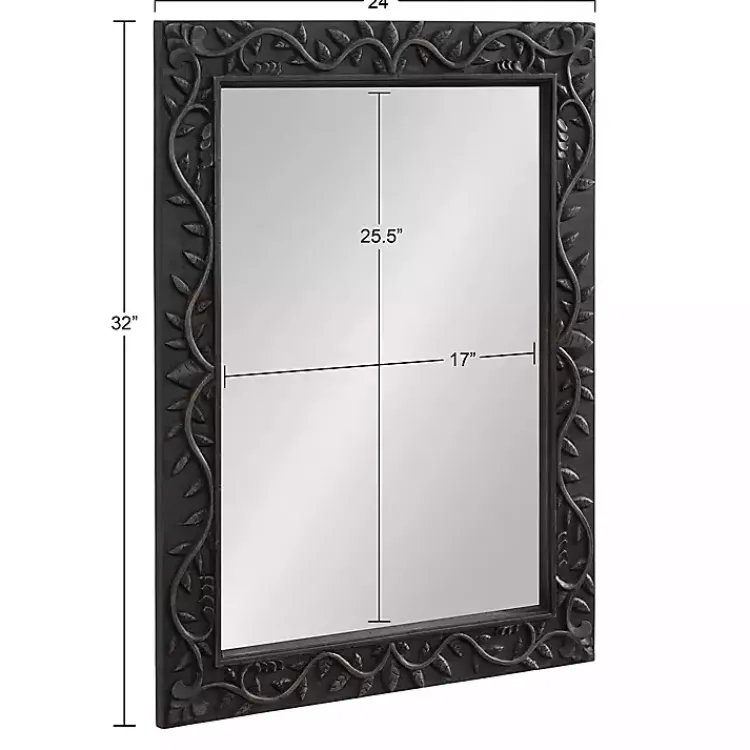 Kirklands Home Wood Ornate Carved Wall Mirror Black Best