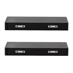 Kirklands Home Black Wood 2-pc. Floating Shelves, 18 in. New