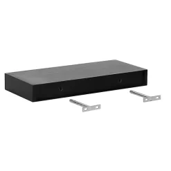 Kirklands Home Black Wood 2-pc. Floating Shelves, 18 in. New