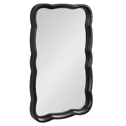 Kirklands Home Black Wood Scalloped Leigh Wall Mirror Discount