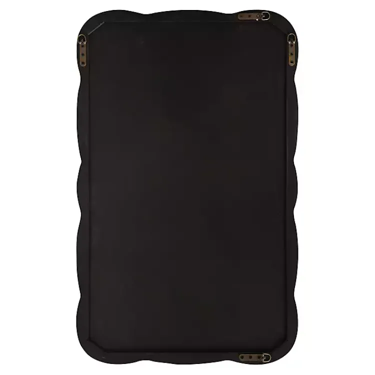 Kirklands Home Black Wood Scalloped Leigh Wall Mirror Discount