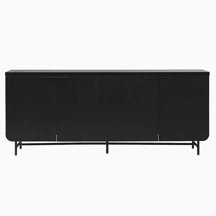 Kirklands Home Wood Scandinavian 4-Door Sideboard Black Hot