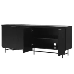 Kirklands Home Wood Scandinavian 4-Door Sideboard Black Hot