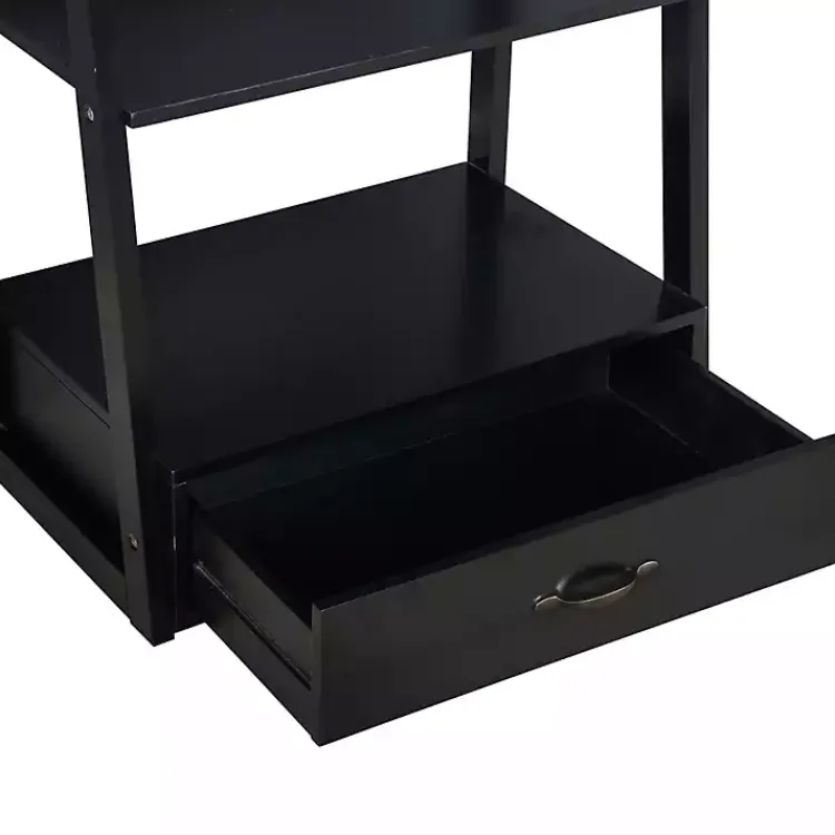 Kirklands Home Wood 5-Shelf Leaning Bookshelf Black Online