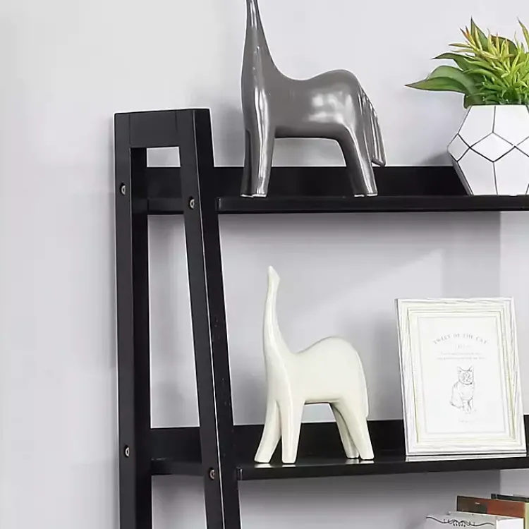 Kirklands Home Wood 5-Shelf Leaning Bookshelf Black Online