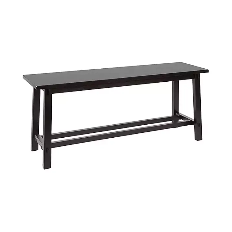Kirklands Home Wood Simple Farmhouse Bench Black Outlet