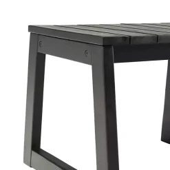 Kirklands Home Wood Slatted Box Leg Outdoor Side Table Black Outlet