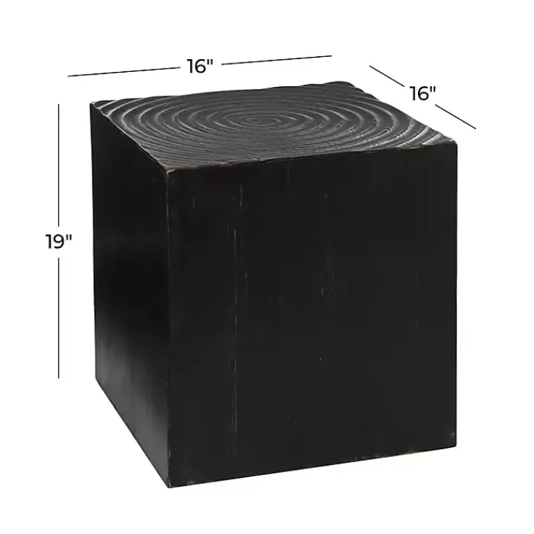 Kirklands Home Wood Square Accent Table Black Clearance
