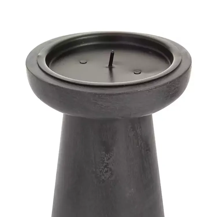 Candle Holders>Kirklands Home Wood Tapered 3-pc. Pillar Candle Holder Set Black