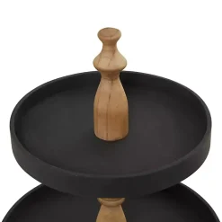 Kirklands Home Wood 3-Tiered Decorative Tray Black Sale