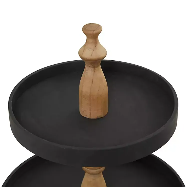 Kirklands Home Wood 3-Tiered Decorative Tray Black Sale