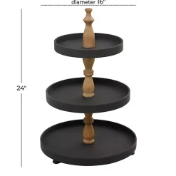 Kirklands Home Wood 3-Tiered Decorative Tray Black Sale