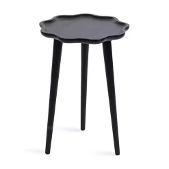 Kirklands Home Wood Wavy Accent Table Black Outlet
