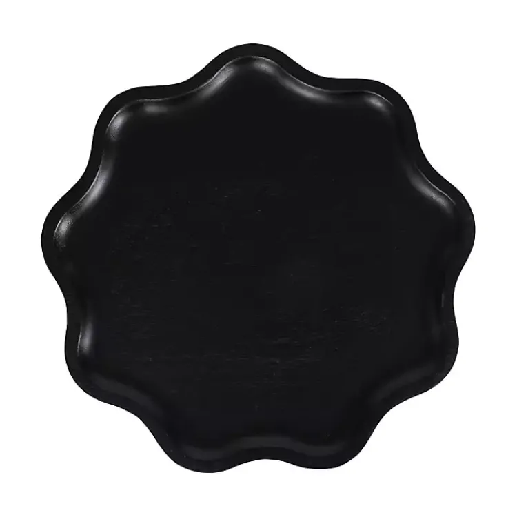 Kirklands Home Wood Wavy Accent Table Black Outlet