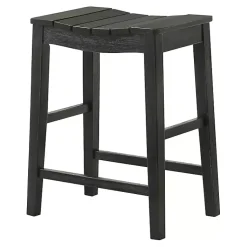 Kirklands Home Wood Whitcombe Counter Stools, Set of 2 Black