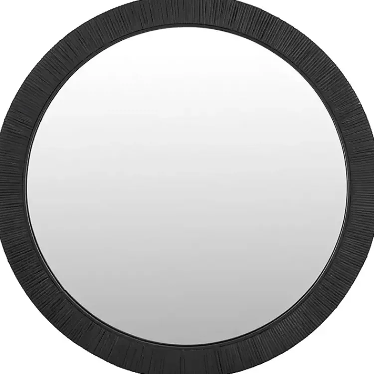 Kirklands Home Black Wood Wrapped Nellie Wall Mirror Outlet