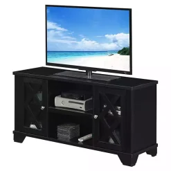 Kirklands Home Wood X Doors Media Cabinet Black Best