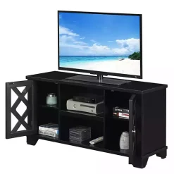 Kirklands Home Wood X Doors Media Cabinet Black Best