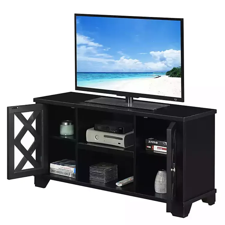 Kirklands Home Wood X Doors Media Cabinet Black Best