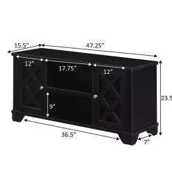 Kirklands Home Wood X Doors Media Cabinet Black Best