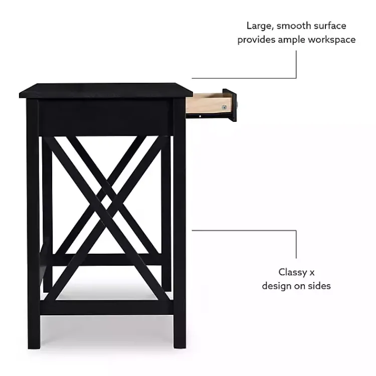 Kirklands Home Wood X-Sides Desk Black Online