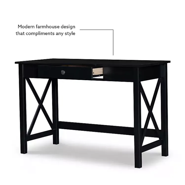 Kirklands Home Wood X-Sides Desk Black Online