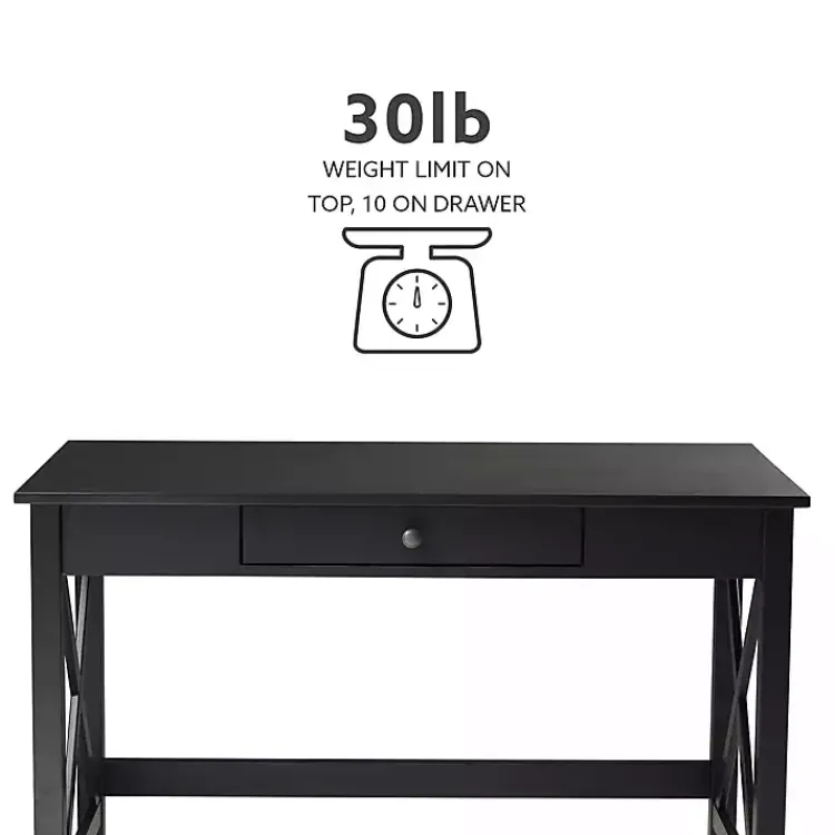 Kirklands Home Wood X-Sides Desk Black Online