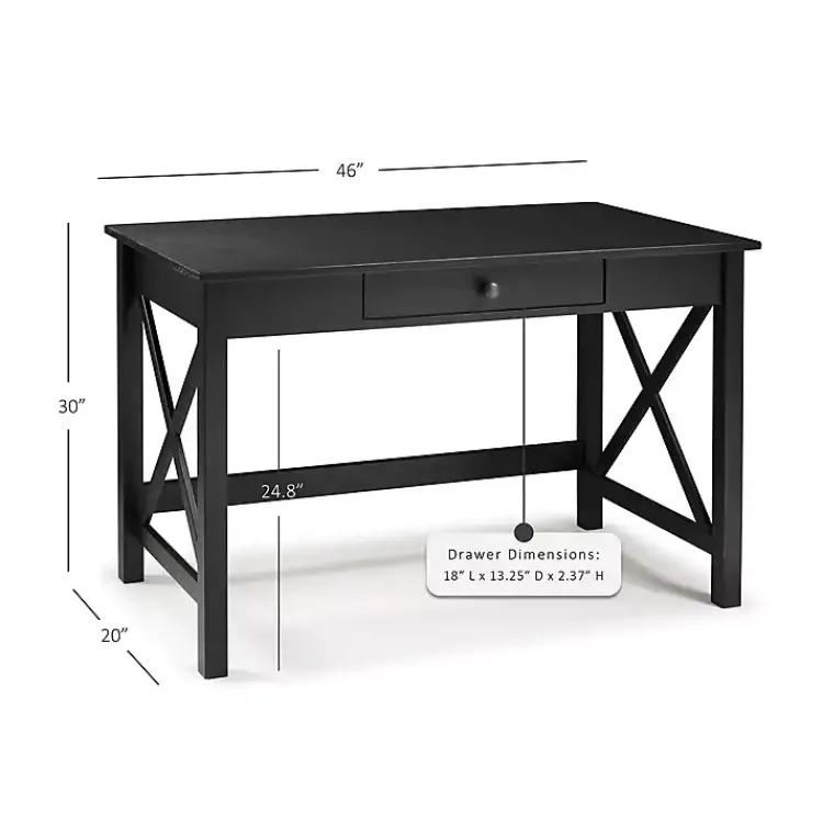 Kirklands Home Wood X-Sides Desk Black Online