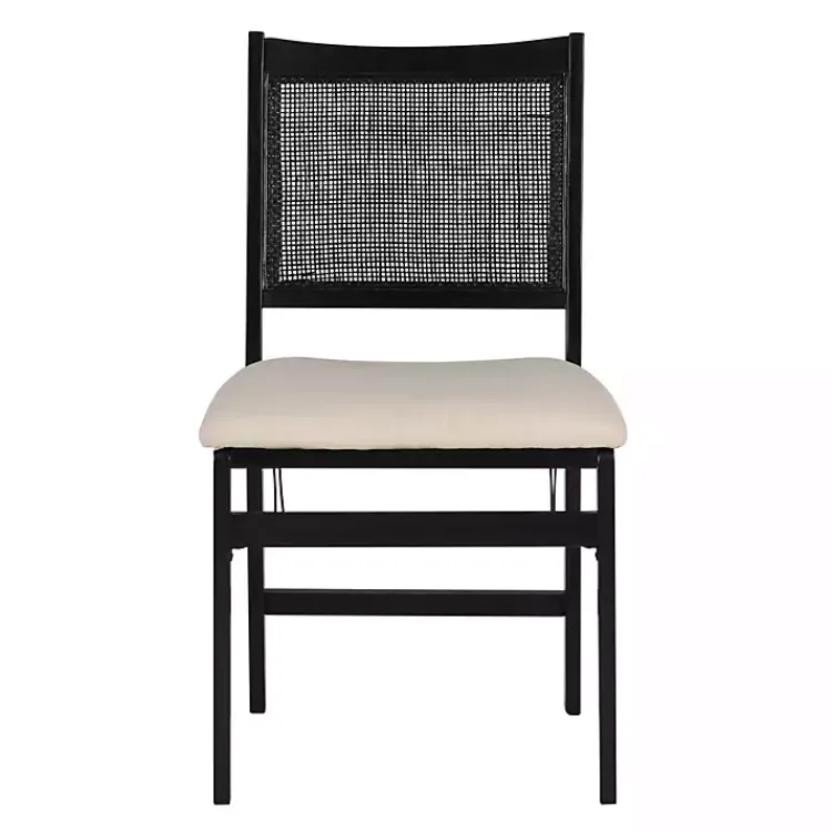 Kirklands Home Black Woven Cane Foldable Dining Chair Discount