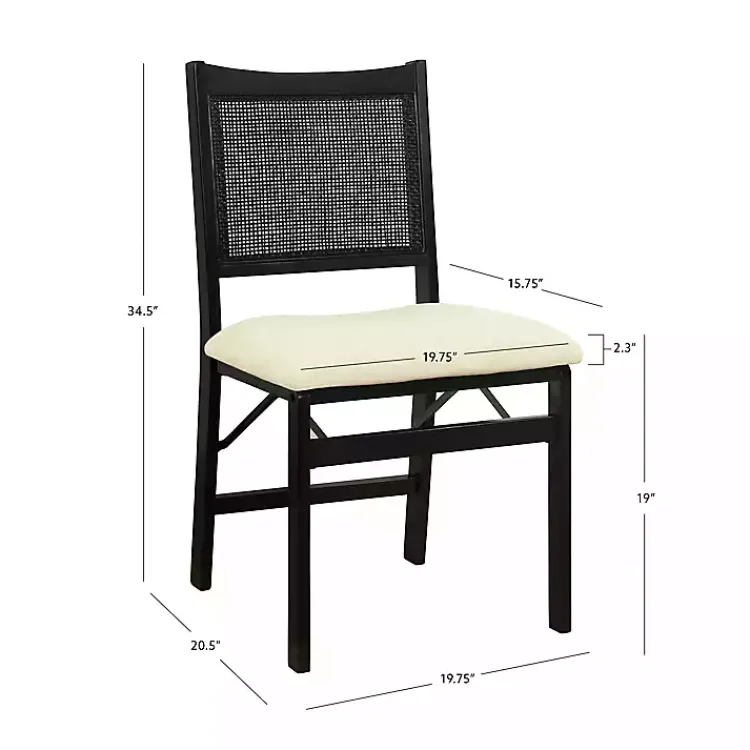 Kirklands Home Black Woven Cane Foldable Dining Chair Discount