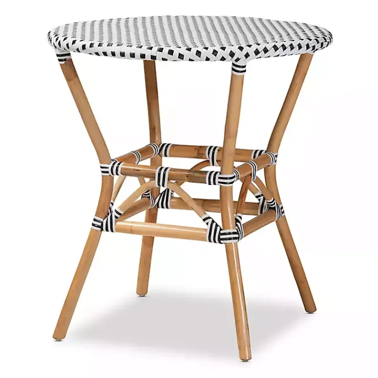 Kirklands Home Black Woven Rattan French Bistro Dining Table Hot