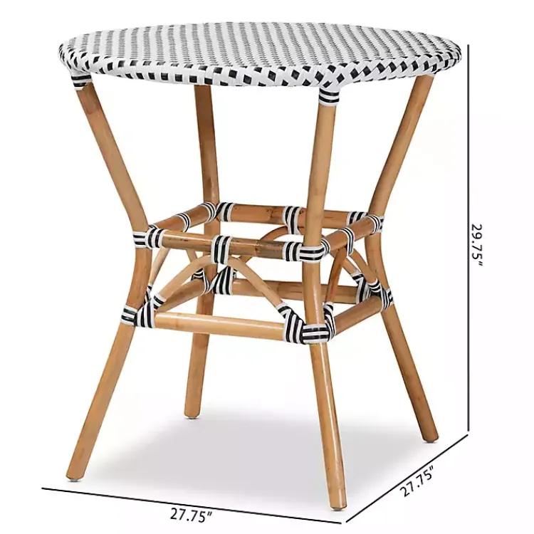 Kirklands Home Black Woven Rattan French Bistro Dining Table Hot