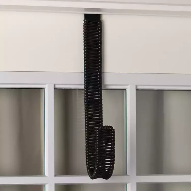Wreaths>Kirklands Home Woven Rattan Wreath Hanger Black